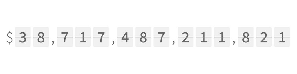 us national debt 38 trillion dollars